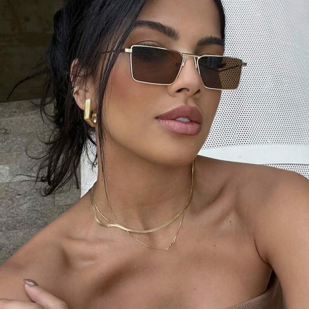Rebellious Rose Brown and Gold Sunglasses